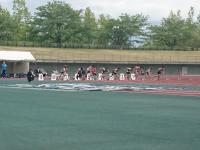 １００ｍ走スタートの様子