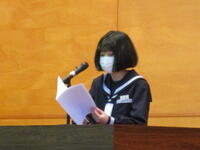 ２年生代表生徒の抱負発表