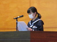 ３年生代表生徒の抱負発表